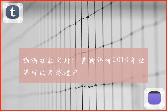呜呜祖拉之外:重新评价2010年世界杯的足球遗产