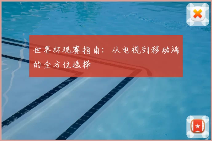 世界杯观赛指南:从电视到移动端的全方位选择